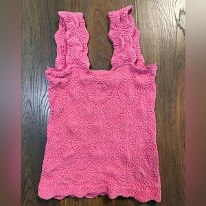 Free People Textured Pink Sleeveless Top
